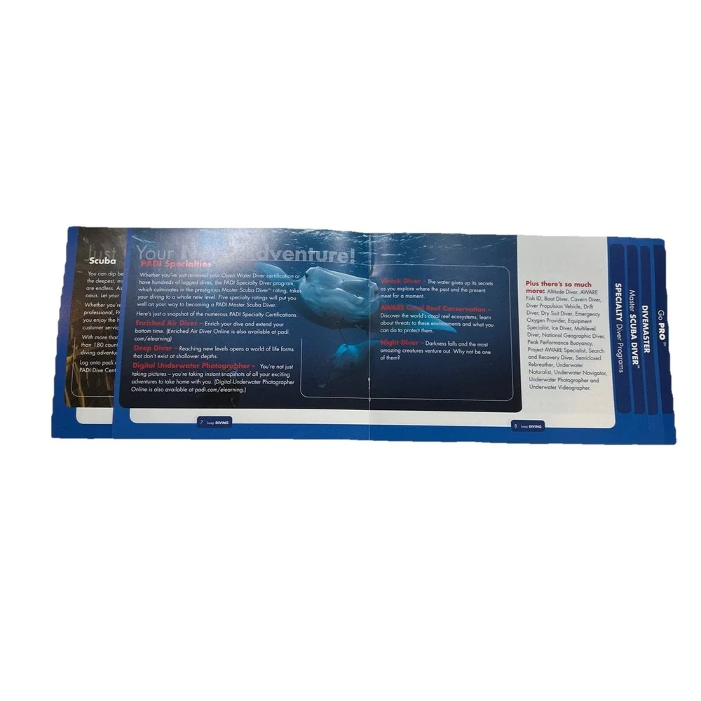 Padi 2012 Crew Diving Kit:Keep Diving Book/Open Water Manual/Padi Waterproof Bag